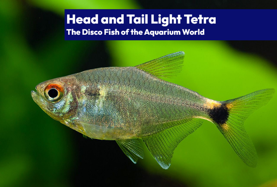 A close view of the shimmering colors on a healthy Head and Tail Light Tetra